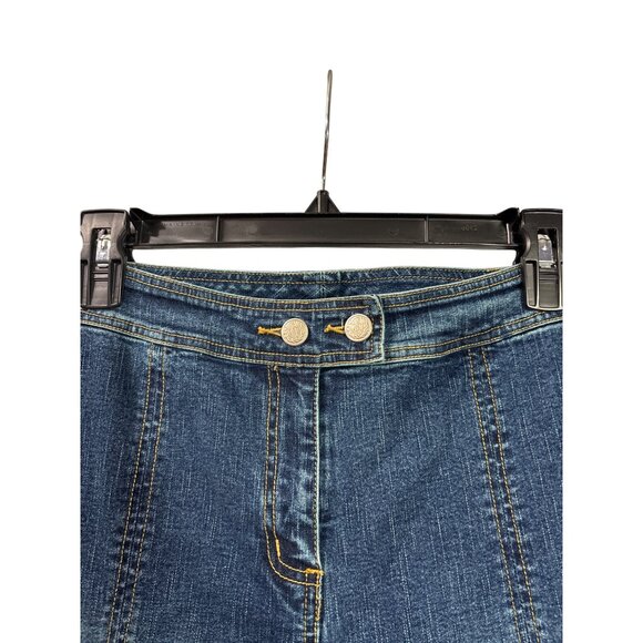 Vintage Y2K Laura G Womens Denim Ankle Straight Jeans Size 10 Front Slit - Picture 2 of 4